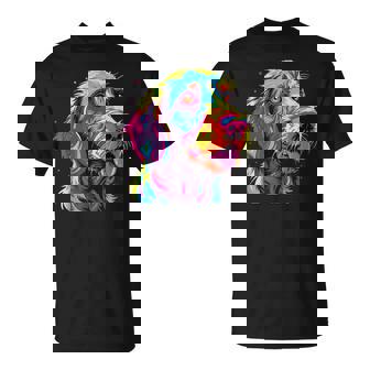 Watercolor Colorful German Wirehaired Dog T-Shirt | Mazezy