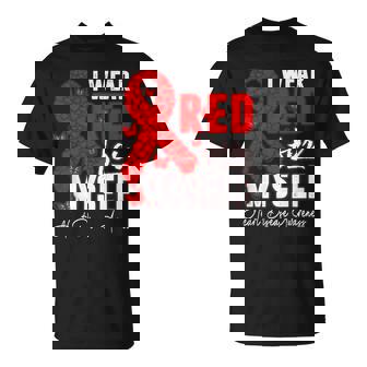 I Wear Red For Myself Heart Disease Awareness Butterflies T-Shirt - Thegiftio