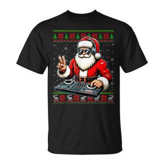 Weihnachtsmann Dj Mixer Music Hässlicher Weihnachts T-Shirt - Geschenkecke