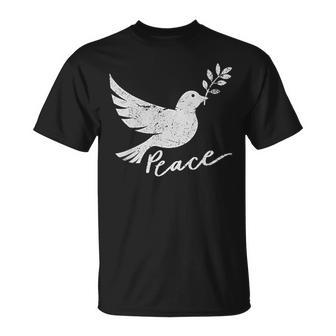 White Dove Peace Symbol Cute Peace Sign Women T-Shirt - Thegiftio UK