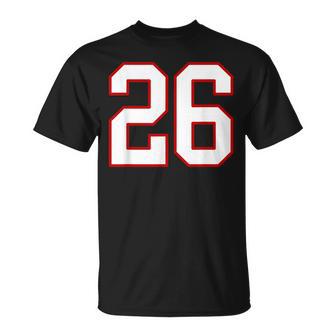 White And Red Sports Number 26 Jersey Uniform Player T-Shirt - Thegiftio UK