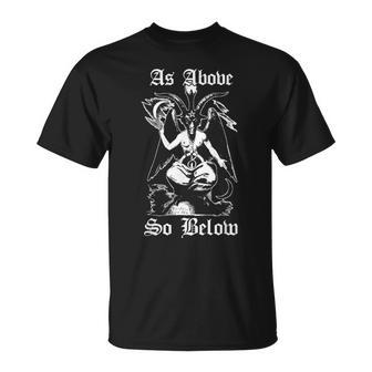 Wie Obeno Unten Baphomet Magic Devil T-Shirt - Seseable