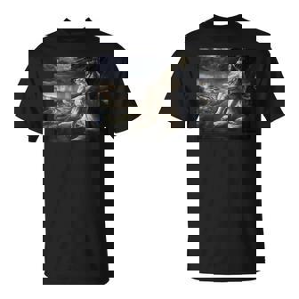 Wolf Sitting Under Tree Meme T-Shirt - Thegiftio