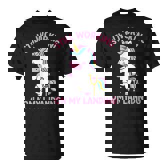 Still Working On My Landing Injury Broken Leg Cute Unicorn T-Shirt - Monsterry