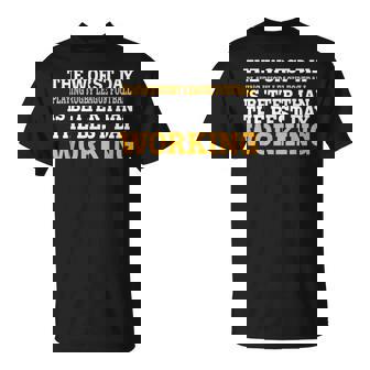 THE WORST DAY PLAYING RUGBY LEAGUE FOOTBALL FUNNY SARCASTIC T-Shirt | Mazezy