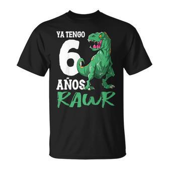 Ya Tengo 6 Años Dinosaurio 6 Cumpleaños T-Rex Fiesta Camiseta unisex - Regaloses
