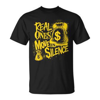Yellow Real Ones Move In Silence Color Graphic T-Shirt - Thegiftio UK