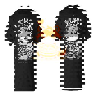 うどんが大好き カワイイきつねとうどん麺 Tシャツ - Kawaiitshirt