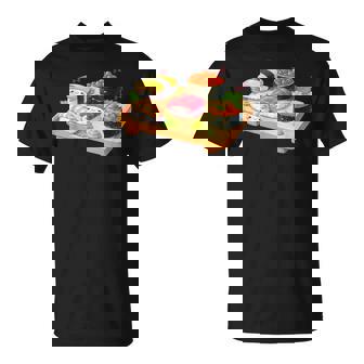 おもしろ寿司 かわいい かわいい 寝る食べ物 Tシャツ - Kawaiitshirt