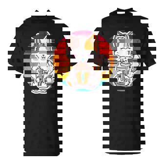 かわいい猫 ボバ ティーバブル アニメ 日本猫 女の子 ティーン Tシャツ - Kawaiitshirt