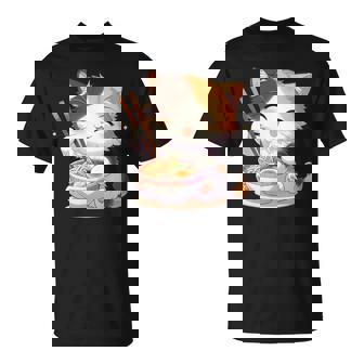 わがまま猫 ねこ ラーメン好き かわいい おもしろ マンガ 長袖tシャツ Tシャツ - Kawaiitshirt