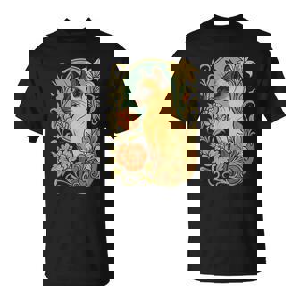 エレガントなガーデンフローラルに囲まれたヴィンテージシャム猫 Tシャツ - Kawaiitshirt