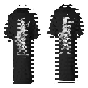 サモエド ギターを弾く ロックミュージック 犬好き Tシャツ - Kawaiitshirt