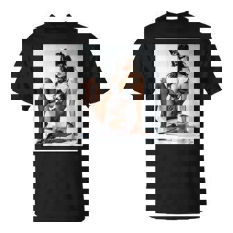 セクシーガールグラフィックtシャツ-猫マスクv2のセクシーなピンナップガール Tシャツ - Kawaiitshirt