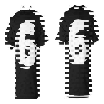 タイポグラフィ 太字表示 6番 数字 6 Tシャツ - Kawaiitshirt