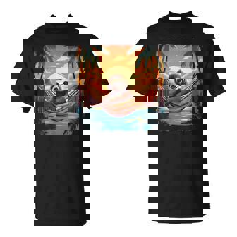 ナマケモノ ハンモック トロピカル サンセット リラクゼーション ヤシの木 平和 長袖tシャツ Tシャツ - Kawaiitshirt