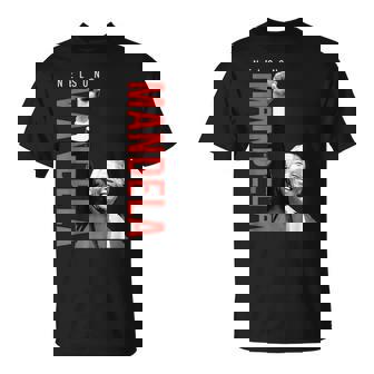 ネルソン・マンデラ 上げた 右手拳 食いしばり マンデラの日 Tシャツ - Kawaiitshirt