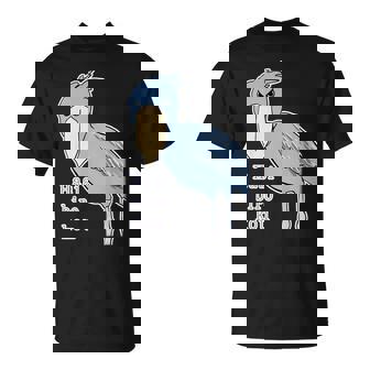 ハシビロコウさん『ビッグ プリント』青い鳥【どうぶつフレンズ】ゆるくて かわいい 動物園 長袖tシャツ Tシャツ - Kawaiitshirt