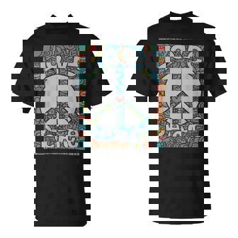 ピースサイン Love 60年代 70年代 タイダイ ヒッピー コスチュームシャツ Tシャツ - Kawaiitshirt