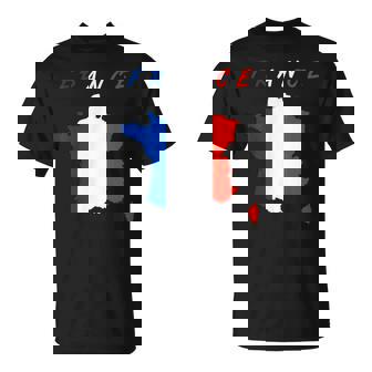 フランスの地図の中のフランス国旗tシャツ Tシャツ - Kawaiitshirt