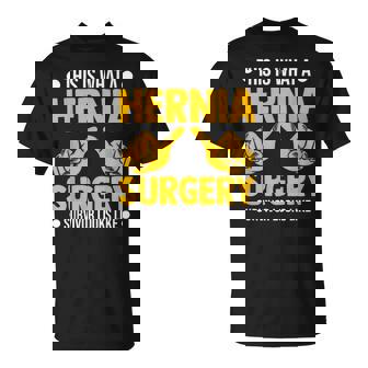 ヘルニア 手術 患者 回復 お見舞い 駄じゃれ Tシャツ - Kawaiitshirt