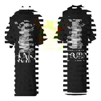 ラーメンを食べるカエルの麺 カワイイ 美的 日本アニメ Tシャツ - Kawaiitshirt