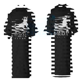 レトロ スキー ロングモント コロラドイラスト ヴィンテージ スノー スキー Tシャツ - Kawaiitshirt