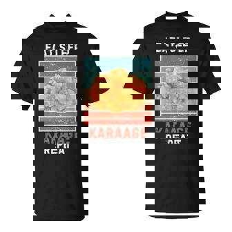 レトロ 食べる 寝る からあげ リピート ヴィンテージ からあげ フード好き Tシャツ - Kawaiitshirt