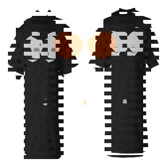 乳首おへそボタン おっぱい 面白いコスチューム Tシャツ - Kawaiitshirt