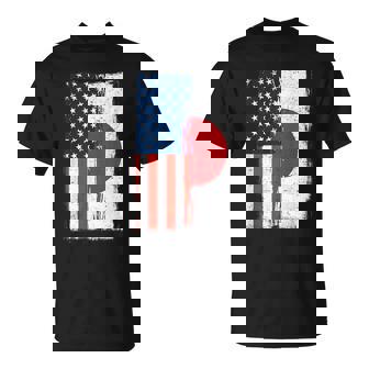 半日半 アメリカ国旗 日米ルーツ Tシャツ - Kawaiitshirt