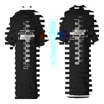 宗教のシルエット 信仰 水彩 キリスト教 十字架 Tシャツ - Kawaiitshirt