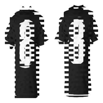 数字 8 数字 8 プレーン 白 数字 Tシャツ - Kawaiitshirt