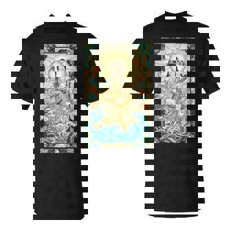 日本神話 音楽 女神弁財天 ステンドグラス Tシャツ - Kawaiitshirt