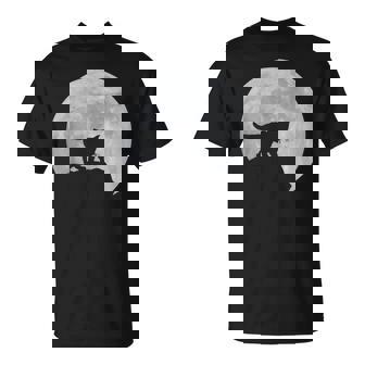 月と猫のシルエット ソマリ猫 Tシャツ - Kawaiitshirt