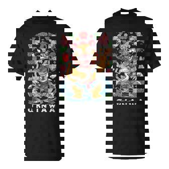 沖縄シーサーガーディアンライオン日本民俗土産デザイン Tシャツ - Kawaiitshirt