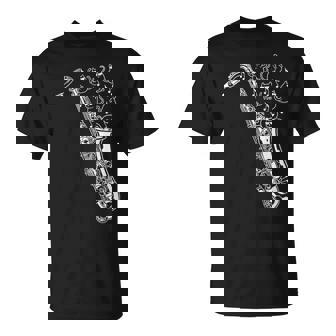 猫とサックス サクソフォン奏者 猫の飼い主 サックス Tシャツ - Kawaiitshirt