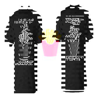 男性用フライドポテトデザイン フライドポテトと一緒に人生はより良いです Tシャツ - Kawaiitshirt