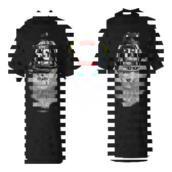 白いペルシャ猫 ねこ 消防士 Tシャツ - Kawaiitshirt