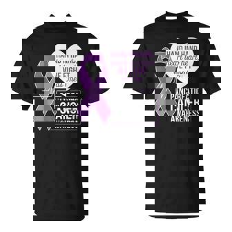 膵臓がん啓発 ハートトゥハート パープルリボン Tシャツ - Kawaiitshirt