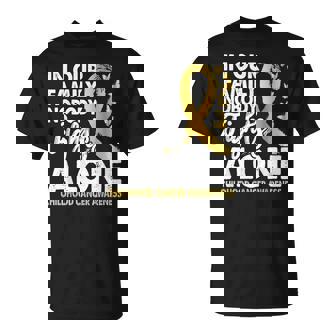 誰も一人で戦わない 小児がん啓発ゴールドリボン Tシャツ - Kawaiitshirt