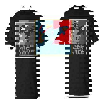 面白tシャツ 海 シャチ おもしろ かわいい グッズ 服 ネタ メンズ オリジナル 夏 生き物 レトロ Tシャツ - Kawaiitshirt