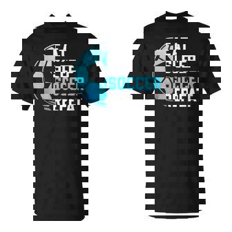 食べる、寝る、サッカーを繰り返す、面白いスポーツ、サッカー愛好家 Tシャツ - Kawaiitshirt