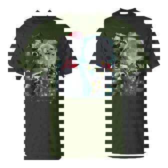 3 Racoon Moon Howling Raccoon Christmas Santa Racoon Lover T-Shirt | Seseable UK