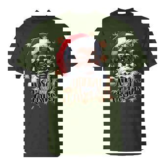 African American Santa Christmas Pajama Black X-Mas T-Shirt | Mazezy