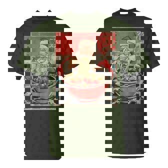 Anime Santa Eating Ramen Noodles Japanese Christmas Kawaii T-Shirt | Seseable CA