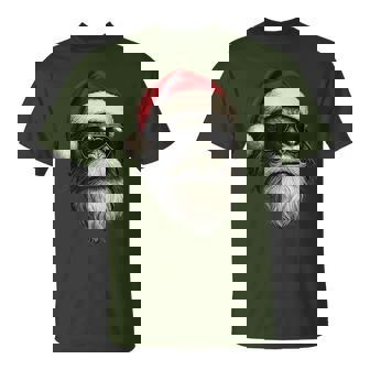 Bigfoot Face Sunglasses Santa Christmas Xmas Sasquatch T-Shirt | Mazezy