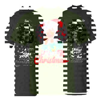 Black Girl Santa Hat Merry Christmas Pajama African American T-Shirt | Mazezy