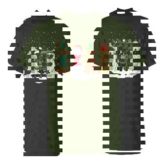 Black Lab Labrador Dog Christmas Crew Matching Family Xmas T-Shirt | Mazezy