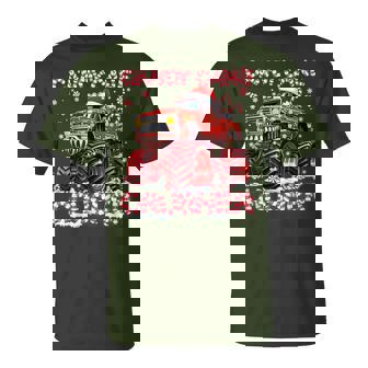 Candy Cane Crusher Red Monster Truck Christmas Xmas Boy T-Shirt | Seseable CA