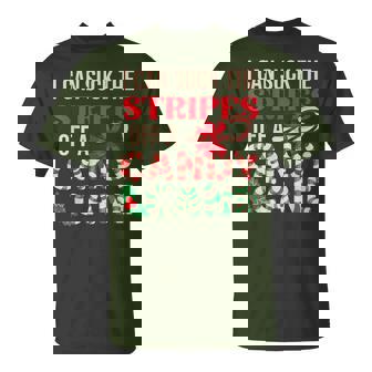 Cheeky Candy Cane Christmas Humor Xmas Adults Lgbt T-Shirt | Mazezy